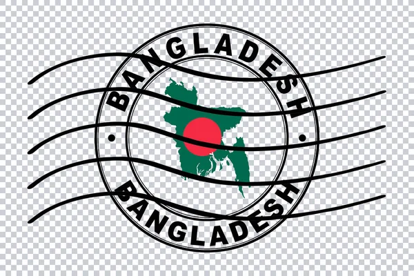 Mapa Bangladéše Poštovní Razítko Cestovní Razítko Střihací Stezka — Stock fotografie