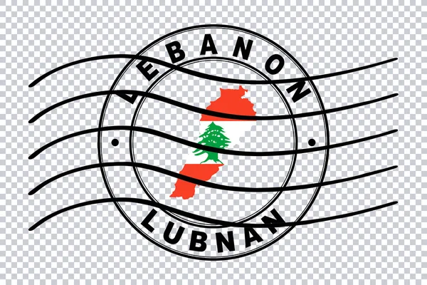 Map Lebanon Postal Passport Stamp Travel Stamp Clipping Path — Stock Photo, Image