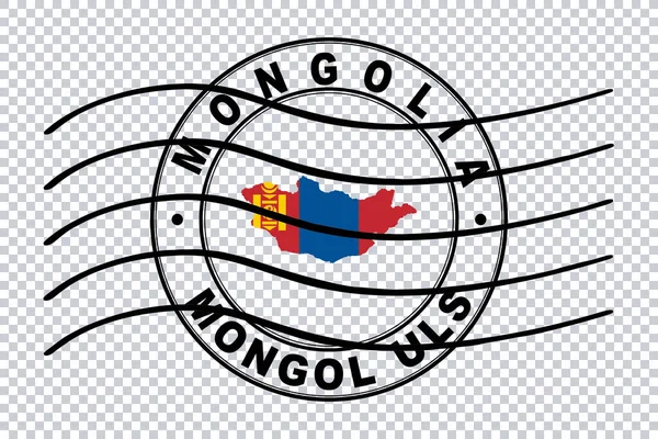 Mappa Della Mongolia Francobolli Passaporto Postale Viaggi Francobolli Percorso Ritaglio — Foto Stock