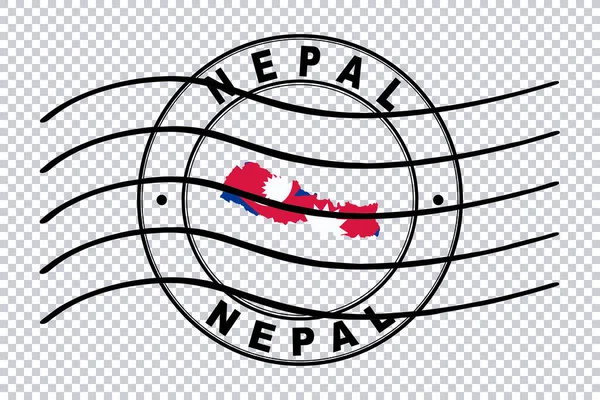 Mapa Nepálu Poštovní Pas Cestovní Známka Střihací Stezka — Stock fotografie