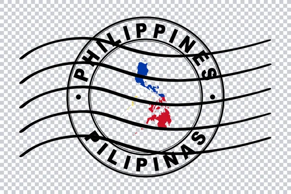 フィリピン地図 郵便切手 旅行スタンプ クリッピングパス — ストック写真