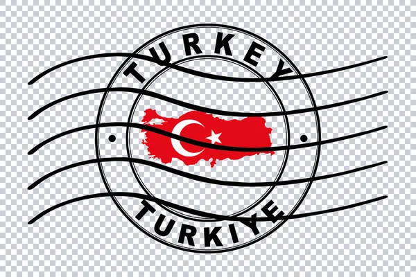 Map Turkey Postal Passport Stamp Travel Stamp Clipping Path — Stock Photo, Image