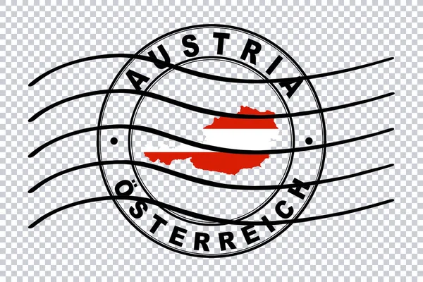 Mapa Austria Postal Passport Stamp Travel Stamp Ruta Recorte —  Fotos de Stock