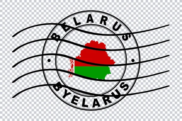 Map of Belarus, Postal Passport Stamp, Travel Stamp, Clipping path