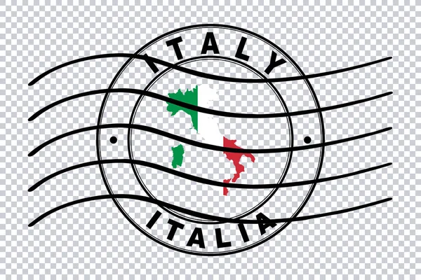 イタリア地図 郵便切手 旅行スタンプ クリッピングパス — ストック写真