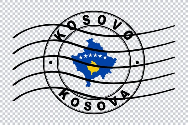 Koszovó Térképe Postai Útlevél Bélyegző Utazási Bélyegző Vágási Útvonal — Stock Fotó