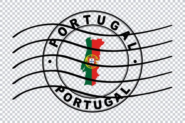 Mapa Portugal Carimbo Passaporte Postal Selo Viagem Caminho Recorte — Fotografia de Stock