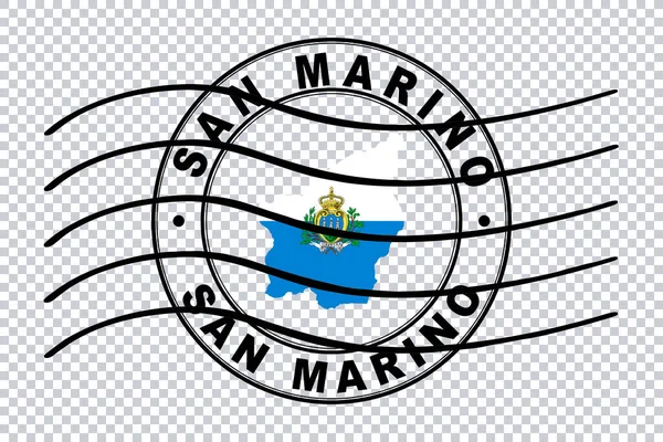 Mappa San Marino Francobolli Passaporto Postale Viaggi Francobolli Percorso Ritaglio — Foto Stock