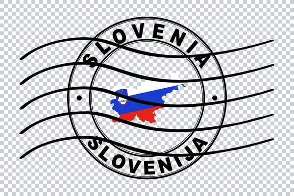 Szlovénia Térképe Postai Útlevél Bélyegző Utazási Bélyegző Vágási Útvonal — Stock Fotó