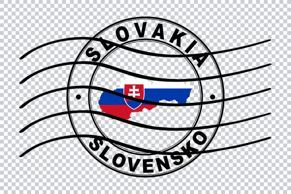 Mapa Eslovaquia Postal Passport Stamp Travel Stamp Recorte Ruta —  Fotos de Stock