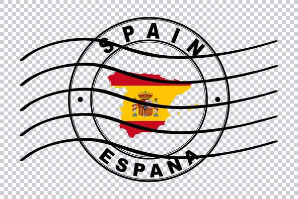 Map Spain Postal Passport Stamp Travel Stamp Clipping Path — стокове фото