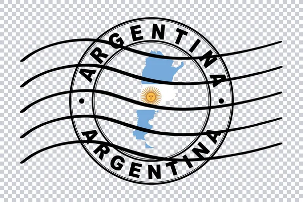 Mappa Argentina Francobolli Passaporto Postale Viaggi Francobolli Percorso Ritaglio — Foto Stock