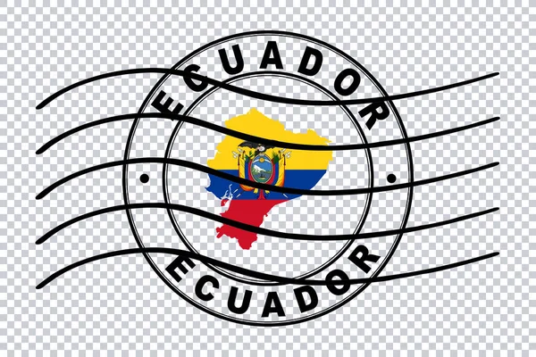 Mapa Ecuador Postal Passport Stamp Travel Stamp Ruta Recorte — Foto de Stock