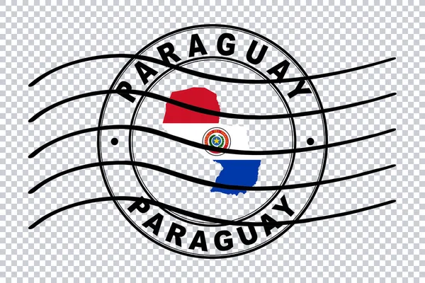 Map of Paraguay, Postal Passport Stamp, Travel Stamp, Clipping path