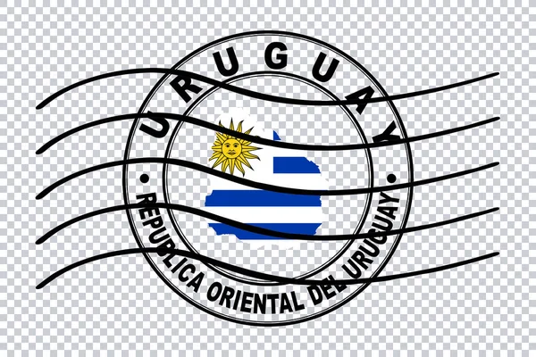 乌拉圭地图 邮政护照印章 旅行印章 裁剪路径 — 图库照片