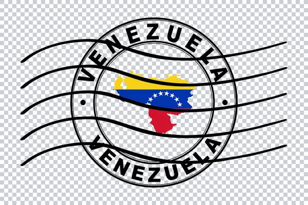 Karte Von Venezuela Postpassstempel Reisestempel Beschneidungsweg — Stockfoto