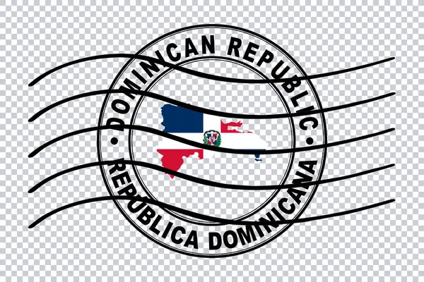 Map Dominican Republic Postal Passport Stamp Travel Stamp Clipping Path — стокове фото