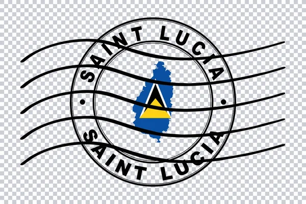 Mapa Saint Lucia Pieczęć Paszportu Pocztowego Pieczęć Podróży Ścieżka Wycinania — Zdjęcie stockowe