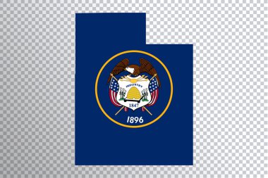 Haritada Utah bayrağı, şeffaf arkaplan, kırpma yolu
