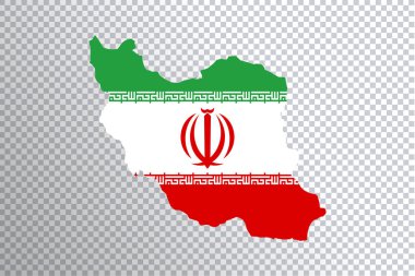 Haritada İran bayrağı, şeffaf arkaplan, kırpma yolu
