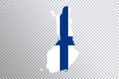 Haritada Finlandiya bayrağı, şeffaf arkaplan, kırpma yolu