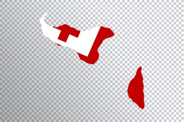 Haritada Tonga bayrağı, şeffaf arkaplan, kırpma yolu