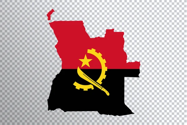 Angola Bandera Mapa Fondo Transparente Recorte Ruta —  Fotos de Stock
