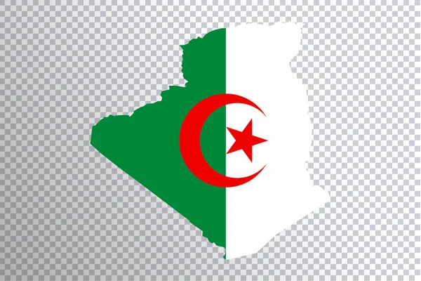 Algerije Vlag Kaart Transparante Achtergrond Knippad — Stockfoto