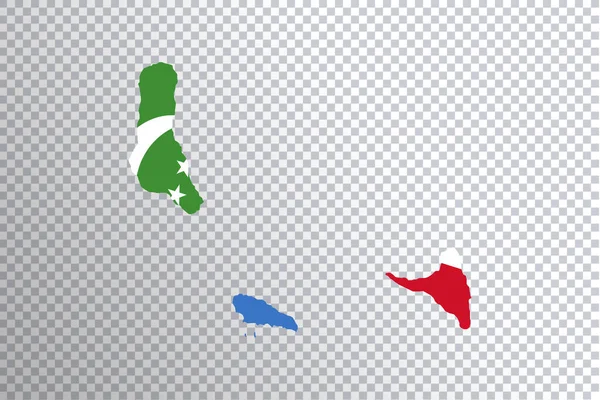 Komorská Vlajka Mapě Průhledné Pozadí Cesta Oříznutí — Stock fotografie
