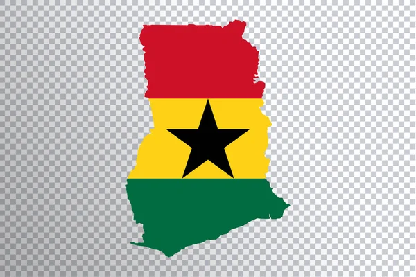 地图上的加纳标志 透明的背景 裁剪路径 — 图库照片