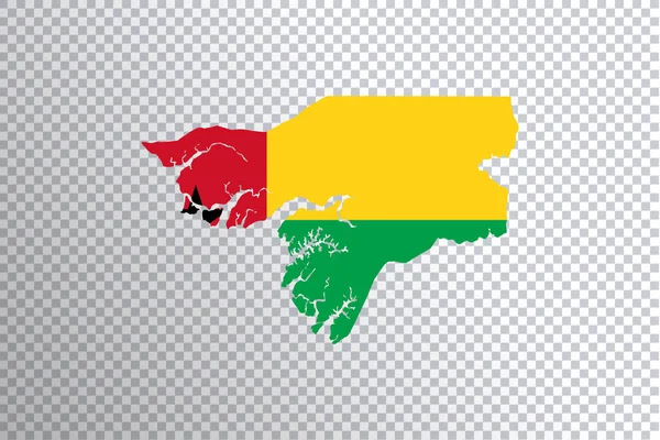 Bandiera Guinea Bissau Sulla Mappa Sfondo Trasparente Percorso Ritaglio — Foto Stock