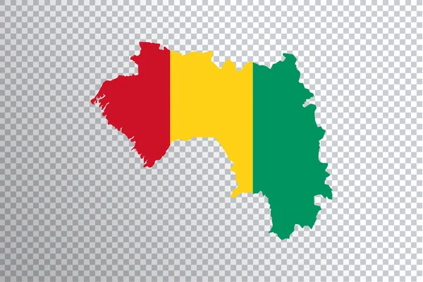 Guinea Flagga Kartan Transparent Bakgrund Klippbana — Stockfoto
