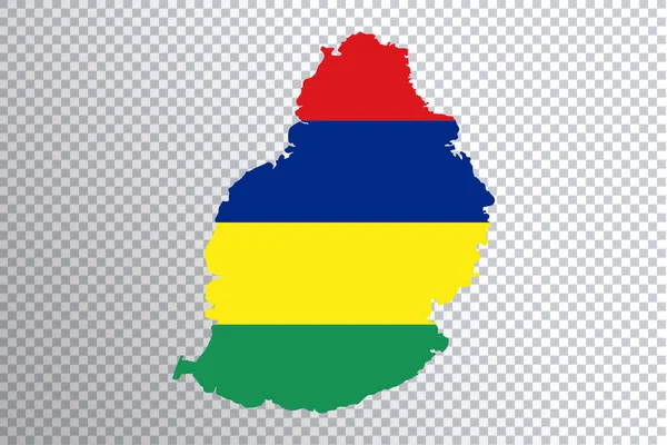 Haritada Mauritius Bayrağı Şeffaf Arkaplan Kırpma Yolu — Stok fotoğraf