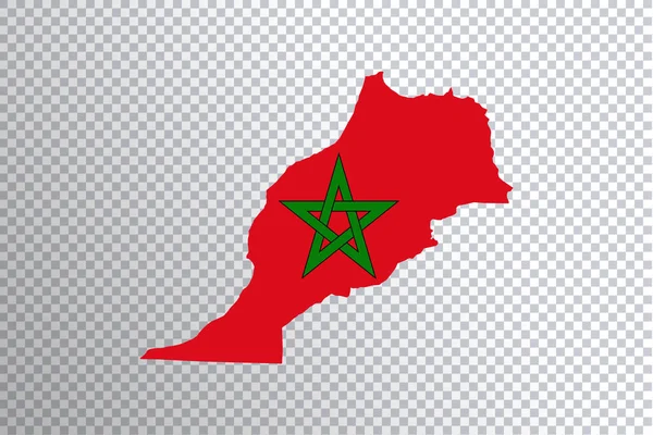 Drapeau Maroc Sur Carte Fond Transparent Sentier Coupe — Photo