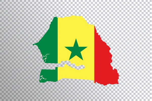 Szenegál Zászló Térképen Átlátszó Háttér Vágási Útvonal — Stock Fotó