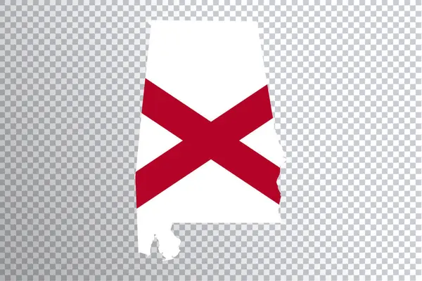 Alabama Vlag Kaart Transparante Achtergrond Knippad — Stockfoto