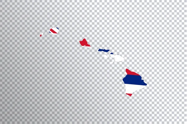 Havajská Vlajka Mapě Průhledné Pozadí Střihací Cesta — Stock fotografie