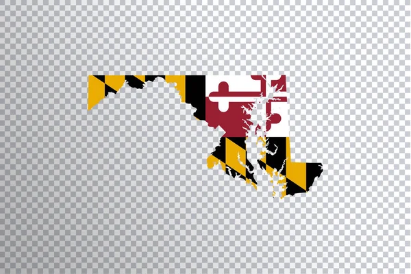 Maryland Zászló Térképen Átlátszó Háttér Vágási Útvonal — Stock Fotó
