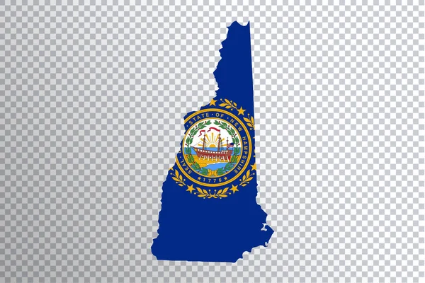 Σημαία New Hampshire Στο Χάρτη Διαφανές Φόντο Κλίπινγκ Διαδρομή — Φωτογραφία Αρχείου