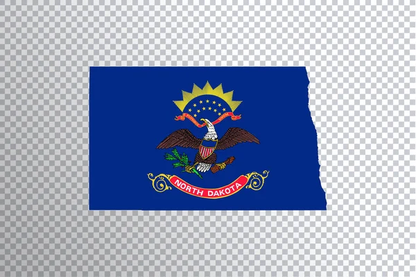 Прапор Північної Дакоти Карті Прозоре Тло Затискаючий Шлях — стокове фото