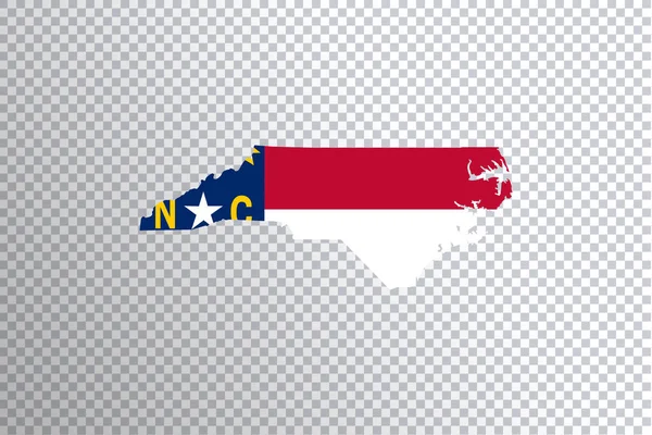 North Carolina Vlag Kaart Transparante Achtergrond Knippad — Stockfoto