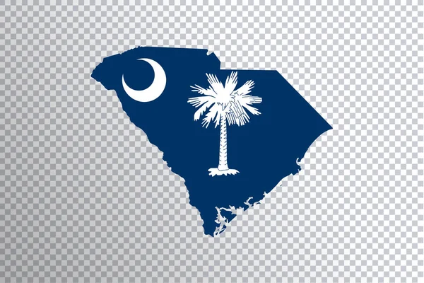 South Carolina Flagge Auf Karte Transparenter Hintergrund Clipping Path — Stockfoto