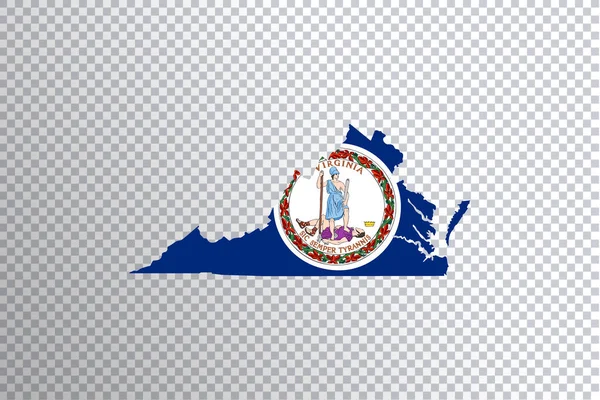 Virginia Zászló Térképen Átlátszó Háttér Vágási Útvonal — Stock Fotó