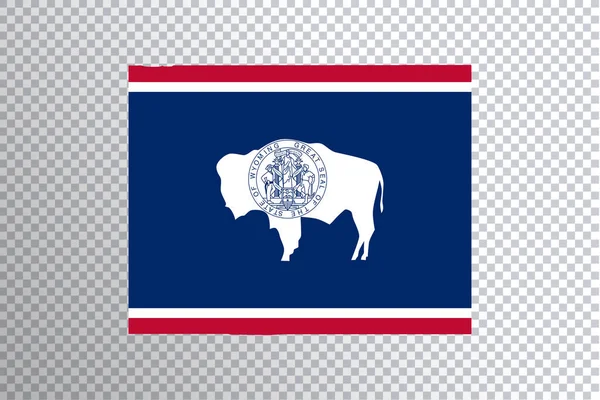 Drapeau Wyoming Sur Carte Fond Transparent Sentier Coupure — Photo