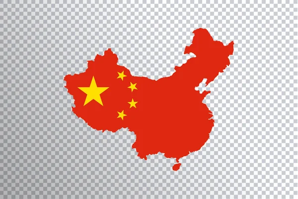 Drapeau Chine Sur Carte Fond Transparent Sentier Coupe — Photo