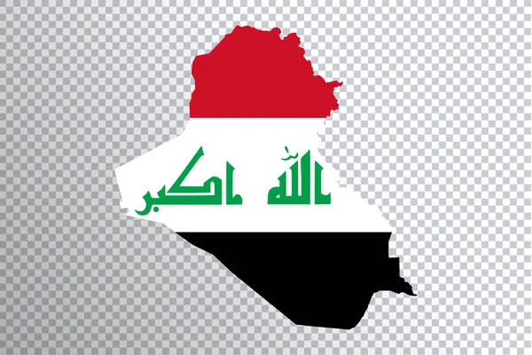 Irakfahne Auf Landkarte Transparenter Hintergrund Clipping Path — Stockfoto