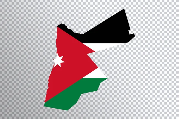 Jordanische Flagge Auf Landkarte Transparenter Hintergrund Clipping Path — Stockfoto