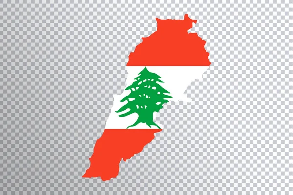 Lebanon Flag Map Transparent Background Clipping Path — Stock Photo, Image