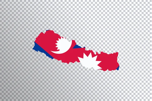 Nepál Vlajka Mapě Průhledné Pozadí Ořezávání Cesta — Stock fotografie