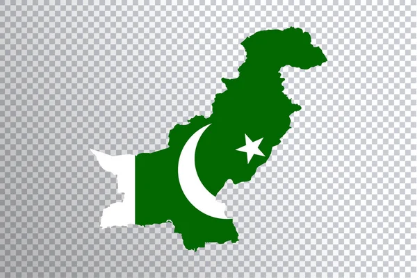 Pákistánská Vlajka Mapě Průhledné Pozadí Střihací Cesta — Stock fotografie